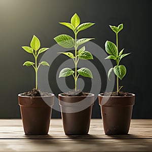 Phases Seedling Growing In Pot. Stages Of Plant Growth From Sprout To Vegetable - generated by ai