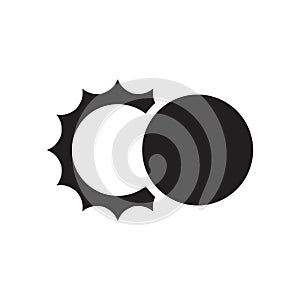 Phases of solar and lunar eclipse vector icon template black color editable