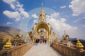 Phasornkaew thai temple and blue sky