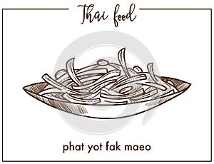 Phat yot fak maeo in bowl from Thai food