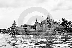 Phaung Daw U Pagoda, an important Buddhist temple site in Inle Lake, important for religious Burmese