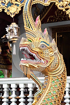 Phaya Naga serpent at Wat Pra Singh, Chiang Mai, Thailand