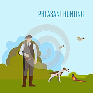 Pheasant hunting illustration