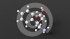 phenibut molecular structure, central nervous system depressant, ball and stick 3d model, structural chemical formula with colored