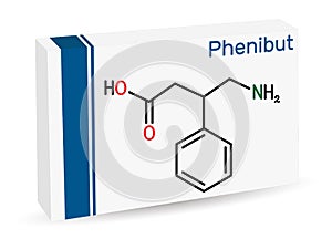 Phenibut molecule. It is central nervous system depressant with anxiolytic and sedative effects. Skeletal chemical