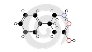 phenibut molecule, structural chemical formula, ball-and-stick model, isolated image central nervous system depressant