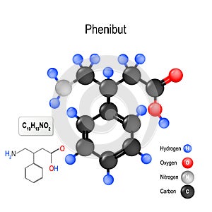 Phenibut. Structure of a molecule.