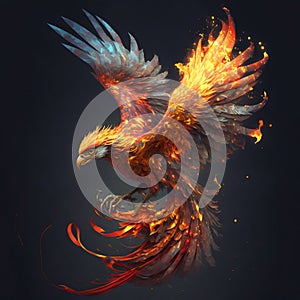 Phenix fire bird. Geenerative AI