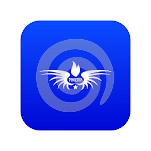 Phenix wing icon blue vector