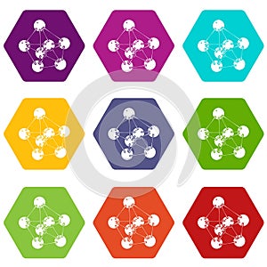 Phenol icons set 9 vector