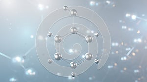 phenol molecular structure, 3d model molecule, benzenol, structural chemical formula view from a microscope