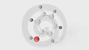 phenol molecule 3d, molecular structure, ball and stick model, structural chemical formula benzenol