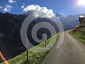 Phenomenal view of the Alps range from Gimmelwald, Switzerland