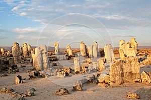 Phenomenon rock formations. Upright stone