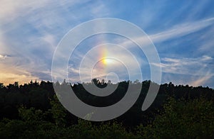 Phenomenon of a solar halo in the sky