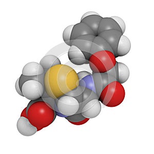 Phenoxymethylpenicillin antibiotic penicillin V molecule. photo