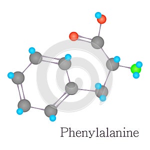 Phenylalanine 3D molecule chemical science photo