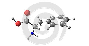 Phenylalanine molecular structure isolated on white photo