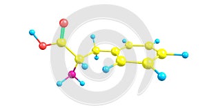 Phenylalanine molecular structure isolated on white photo