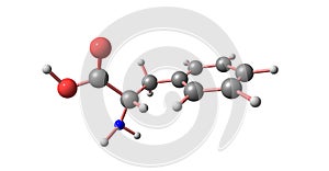 Phenylalanine molecular structure isolated on white photo