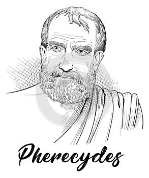 Pherecydes portrait, vector