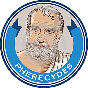 Pherecydes line art portrait, vector