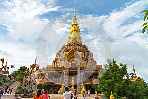Beautiful golden pavilion of Wat Phachonkeaw.