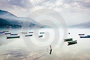 Phewa lake in Pokhara, Nepal