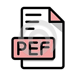 PHF File Format Icon. type file icons. Black outline, pink and White. Vector Illustration