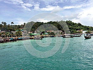 Phi Phi Island Pier in the Andaman Sea at Thailand