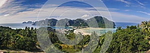 Phi Phi Islands Thailand Andaman Sea Tropical Vacation Destination Panoramic Seascape View