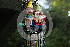 Phil and Jill gnome in the garden