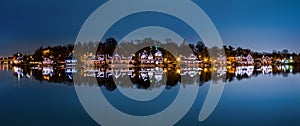 Philadelphia - Boathouse Row panorama by night