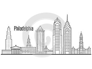 Philadelphia city skyline - downtown cityscape, towers