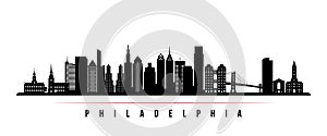 Philadelphia city skyline horizontal banner.