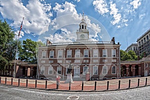 Philadelphia independence hall on sunny day