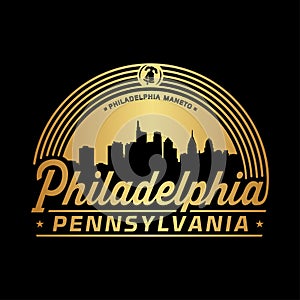 Philadelphia, Pennsylvania. Logo design template. Vector illustration.