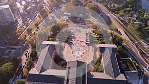 Philadelphia Museum of Art and Rocky Steps. Ericsson Fountain, Eli Kirk Price Fountain The Oval in Background. Pennsylvania