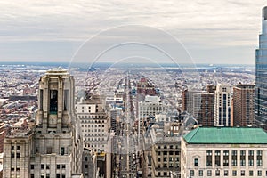 Philadelphia, Pennsylvania. City rooftop view with urban skyscrapers
