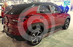 Philadelphia, Pennsylvania, U.S.A - February 9, 2020 - The side view of 2020 Chevrolet Blazer Compact SUV