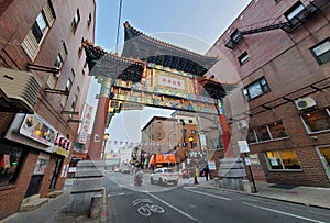 Philadelphia, Pennsylvania, U.S - June 29, 2023 - The famous and beautiful Chinatown 'Friendship Arch