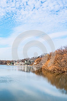 Philadelphia, Pennsylvania, USA - December, 2018 - View from Fairmount Water Works Garden, Philadelphia Art Museum