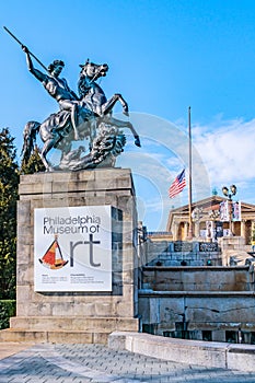 Philadelphia, Pennsylvania, USA - December, 2018 - Philadelphia Art Museum Entrance