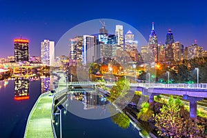 Philadelphia, Pennsylvania, USA River Skyline