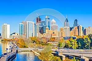 Philadelphia, Pennsylvania, USA River Skyline