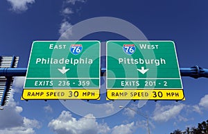 Philadelphia and Pittsburgh Pennsylvania