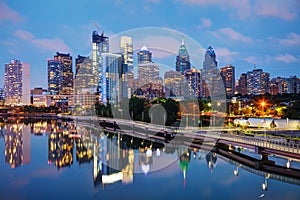 Philadelphia skyline at night