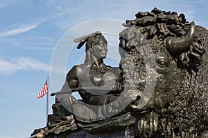 PHILADELPHIA, USA - SEPTEMBER 19, 2018: George Washington monument in Philadelphia. The statue designed in 1897 by Rudolf