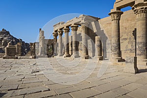 The Philae Temple on Agilkia Island in Lake Nasser near Aswan, E