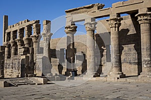 The Philae Temple on Agilkia Island in Lake Nasser near Aswan, E